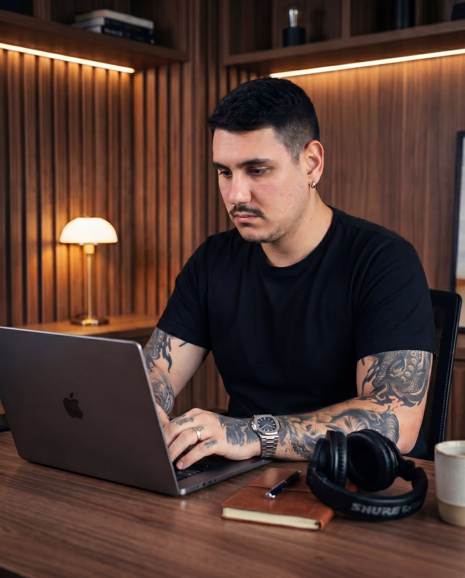 Guilherme Matos at his desk.
